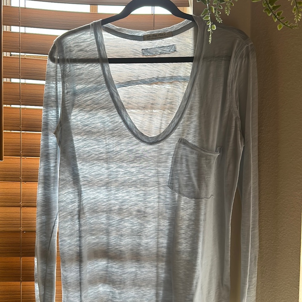 Free people long sleeve layer shirt with pocket